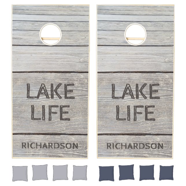 LAKE LIFE Family Lake House Personalized Cornhole Set (Set)