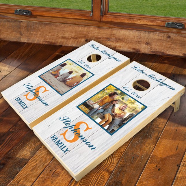 Lake Life Family Photo Cornhole Set (Creator Uploaded)