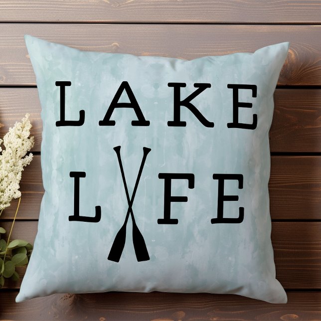 Lake Life Fun Blue Water Summer House Throw Pillow (Creator Uploaded)