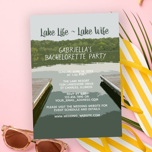 Lake Life _ Lake Life Boat Dock Bachelorette Party Invitation