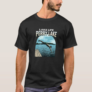 Lake Life Perry Lake Swimming Kansas Swimmer Swim  T-Shirt