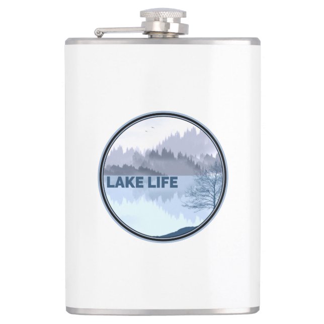 Lake Life Reflection Flask (Front)