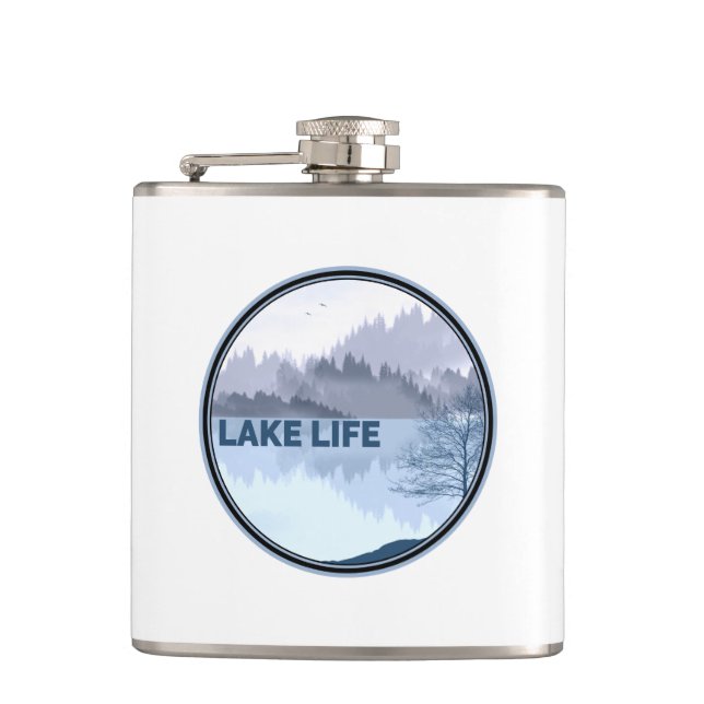 Lake Life Reflection Flask (Front)