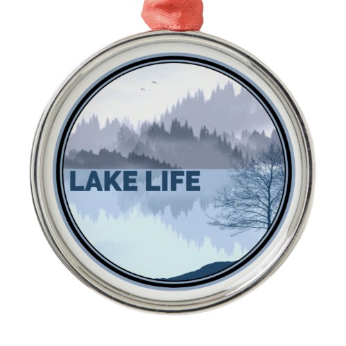 Lake Life Reflection Metal Ornament