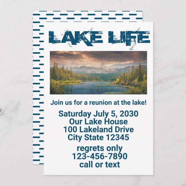 Lake Life Reunion Invitation (Front/Back)