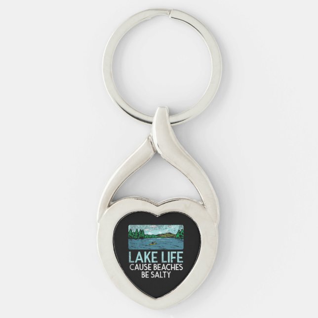 Lake Life Salty Beaches Keychain (Front)