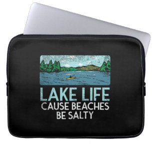 Lake Life Salty Beaches Laptop Sleeve