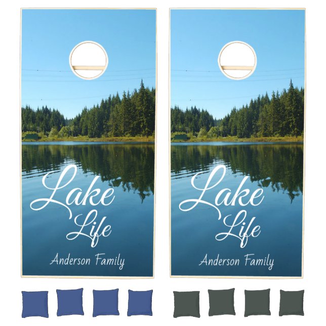 Lake Life Scenic Personalized   Cornhole Set (Set)