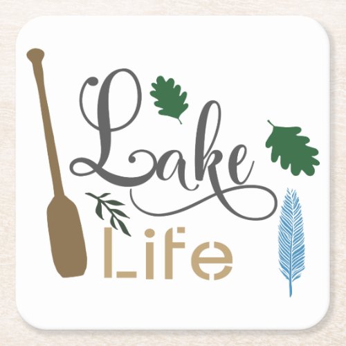 Lake Life Square Paper Coaster