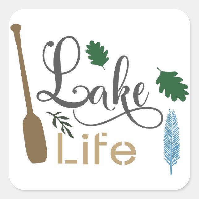 Lake Life Square Sticker (Front)