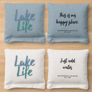 Lake Life this is our happy place Cornhole Bags