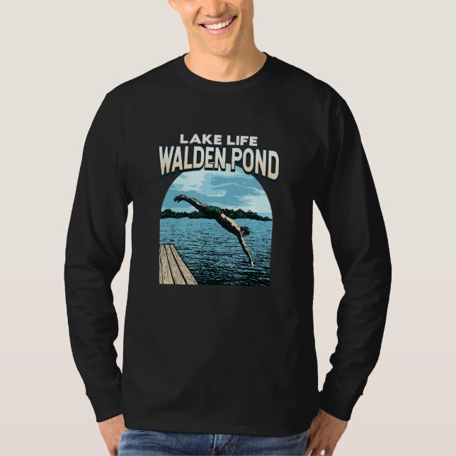 Lake Life Walden Pond Swimming Massachusetts Swimm T-Shirt (Front)