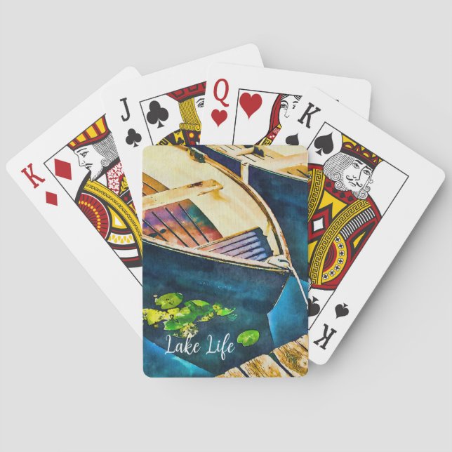Lake Life Watercolor Poker Cards (Back)
