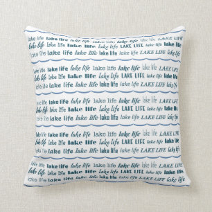 Lake Life Words Throw Pillow