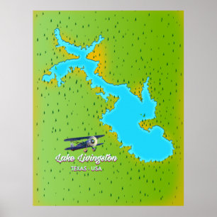 lake livingston Texas map Poster