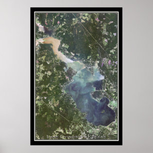 Lake Livingston Texas Satellite Poster Map