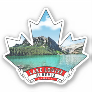 Lake Louise, Alberta Canada Maple Leaf Sticker