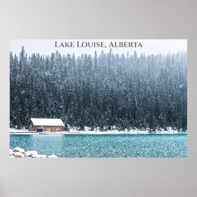 Lake Louise Alberta Canada Photograph in Winter Poster (Front)