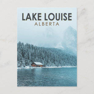 Lake Louise Alberta Canada Travel Art Vintage Postcard