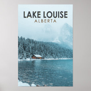 Lake Louise Alberta Canada Travel Art Vintage Poster