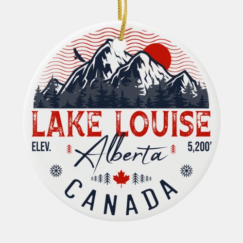 Lake Louise Alberta Canada Travel Ski Souvenirs Ceramic Ornament
