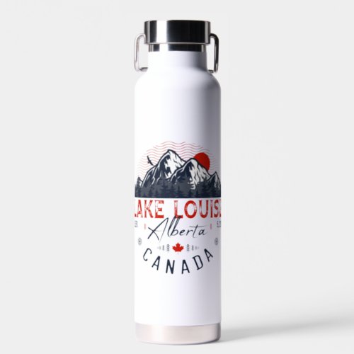 Lake Louise Alberta Canada Travel Ski Souvenirs Water Bottle