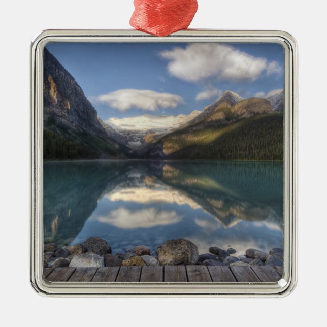 Lake Louise at sunrise, Banff National Park, Metal Ornament (Front)