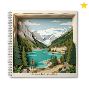 Lake Louise Banff Canada Paper Collage Diorama Notebook