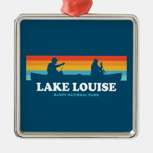 Lake Louise Banff National Park Canoe Metal Ornament (Front)