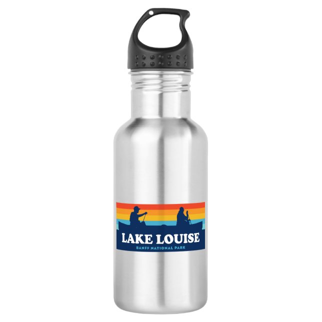 Lake Louise Banff National Park Canoe Stainless Steel Water Bottle (Front)