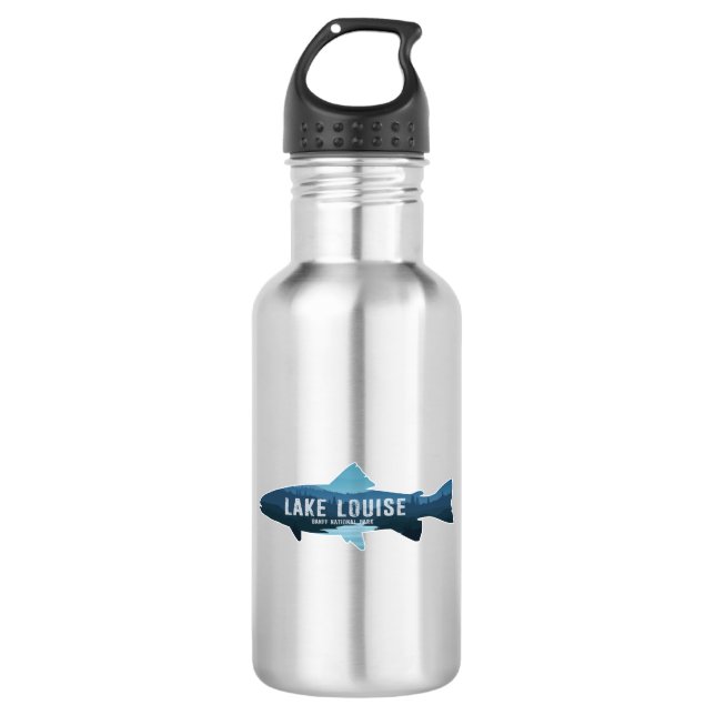 Lake Louise Banff National Park Fish Stainless Steel Water Bottle (Front)