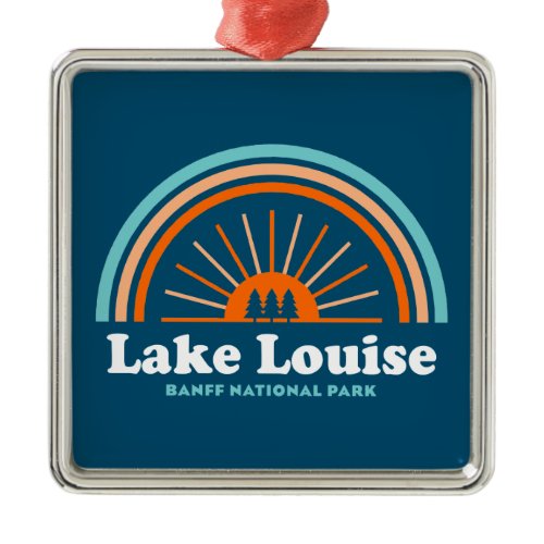 Lake Louise Banff National Park Rainbow Metal Ornament