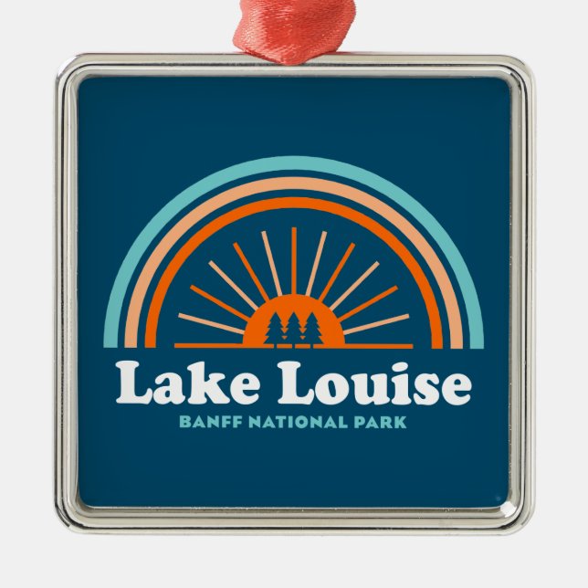 Lake Louise Banff National Park Rainbow Metal Ornament (Front)