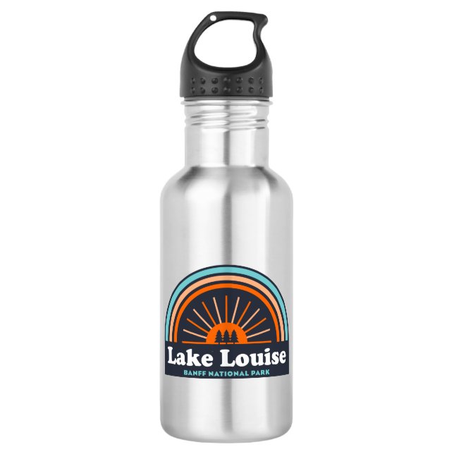 Lake Louise Banff National Park Rainbow Stainless Steel Water Bottle (Front)