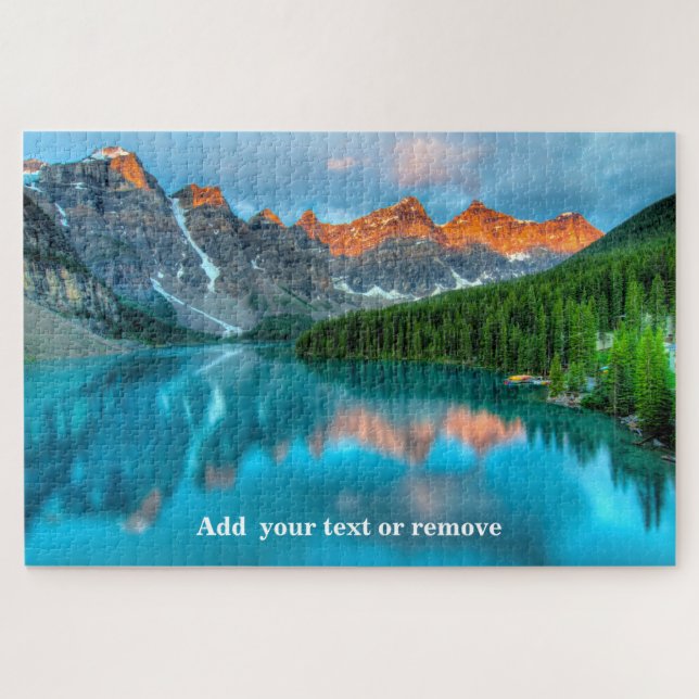 Lake Louise, Canada and reflected mountains, Jigsaw Puzzle (Horizontal)