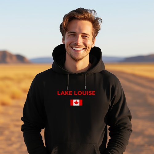 Lake Louise Canada Canadian Flag Dark Color Hoodie