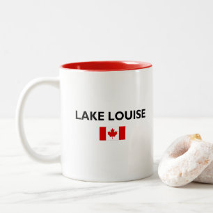 Lake Louise Canada Canadian Flag Light-Color Two-Tone Coffee Mug