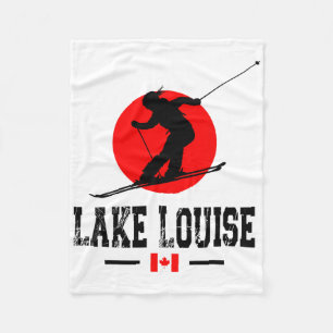 Lake Louise Canada Ski Resort Rocky Mountains Skii Fleece Blanket