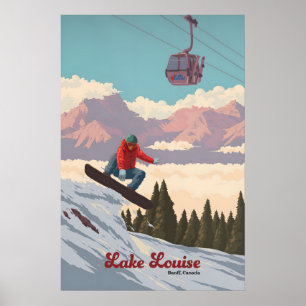 Lake Louise Canada Snowboarding Travel Poster