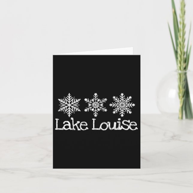 Lake Louise Canada Snowflakes Ski Skiing Skier Sno Card (Front)