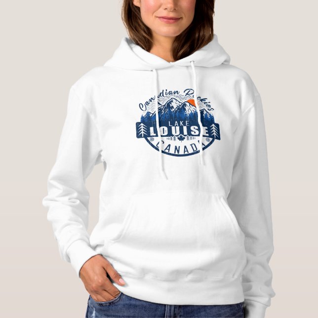 Lake Louise - Canada - Vintage Retro Sunset Hoodie (Front)