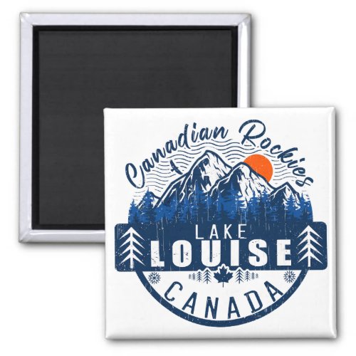 Lake Louise Canada Vintage Retro Sunset Souvenir Magnet