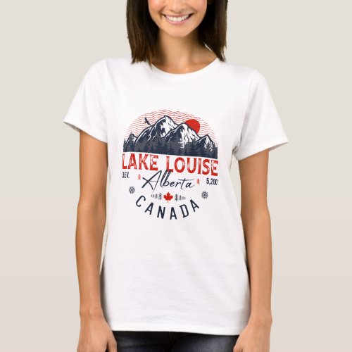 Lake Louise _ Canada _ Vintage Retro Sunset T_Shirt