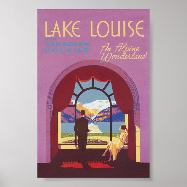 Lake Louise Canada Vintage Travel Poster (Front)