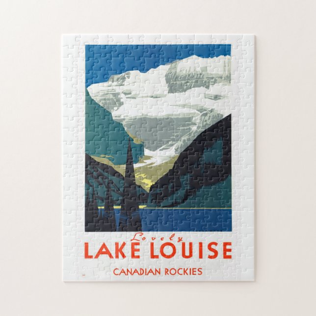 Lake Louise Canadian Rockies ~ Vintage Travel Jigsaw Puzzle (Vertical)
