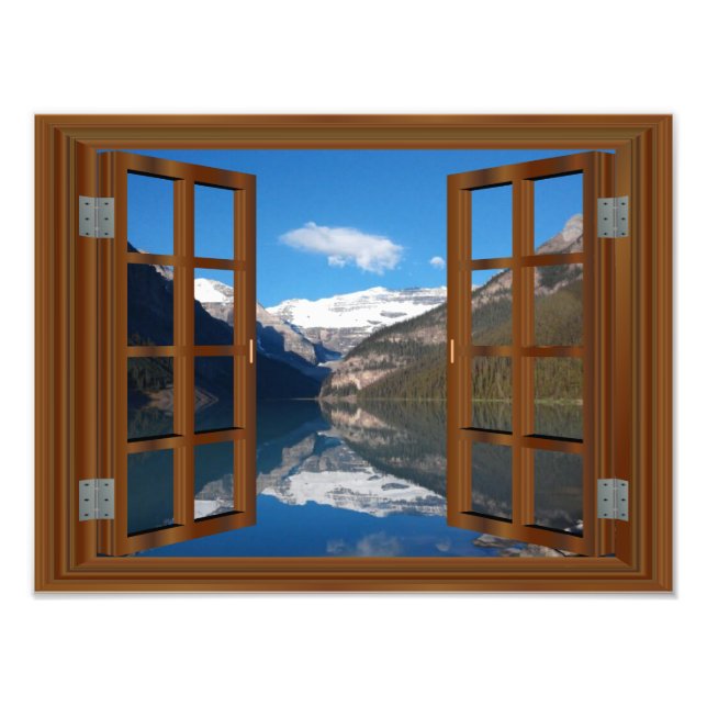 Lake Louise Mountain Reflection Lake Faux Window Photo Print (Front)