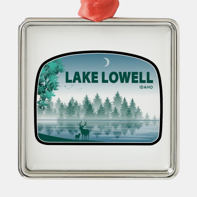 Lake Lowell Idaho Deer Metal Ornament (Front)
