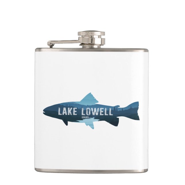 Lake Lowell Idaho Fish Flask (Front)