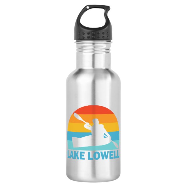 Lake Lowell Idaho Kayak Stainless Steel Water Bottle (Front)