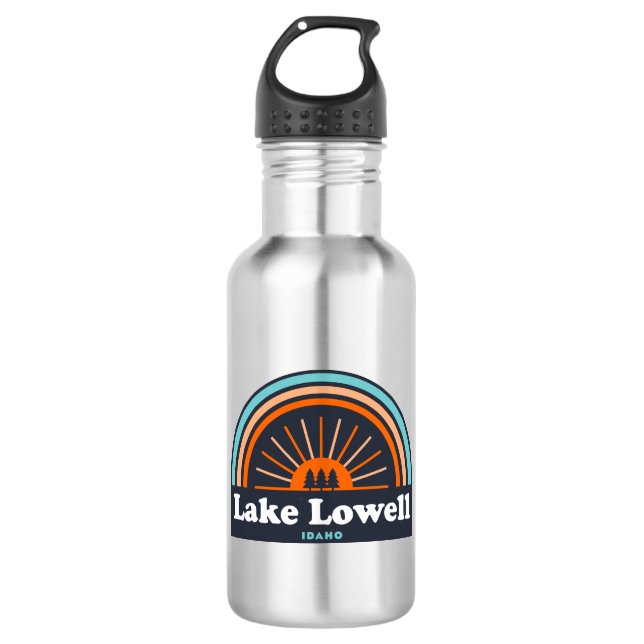 Lake Lowell Idaho Rainbow Stainless Steel Water Bottle (Front)